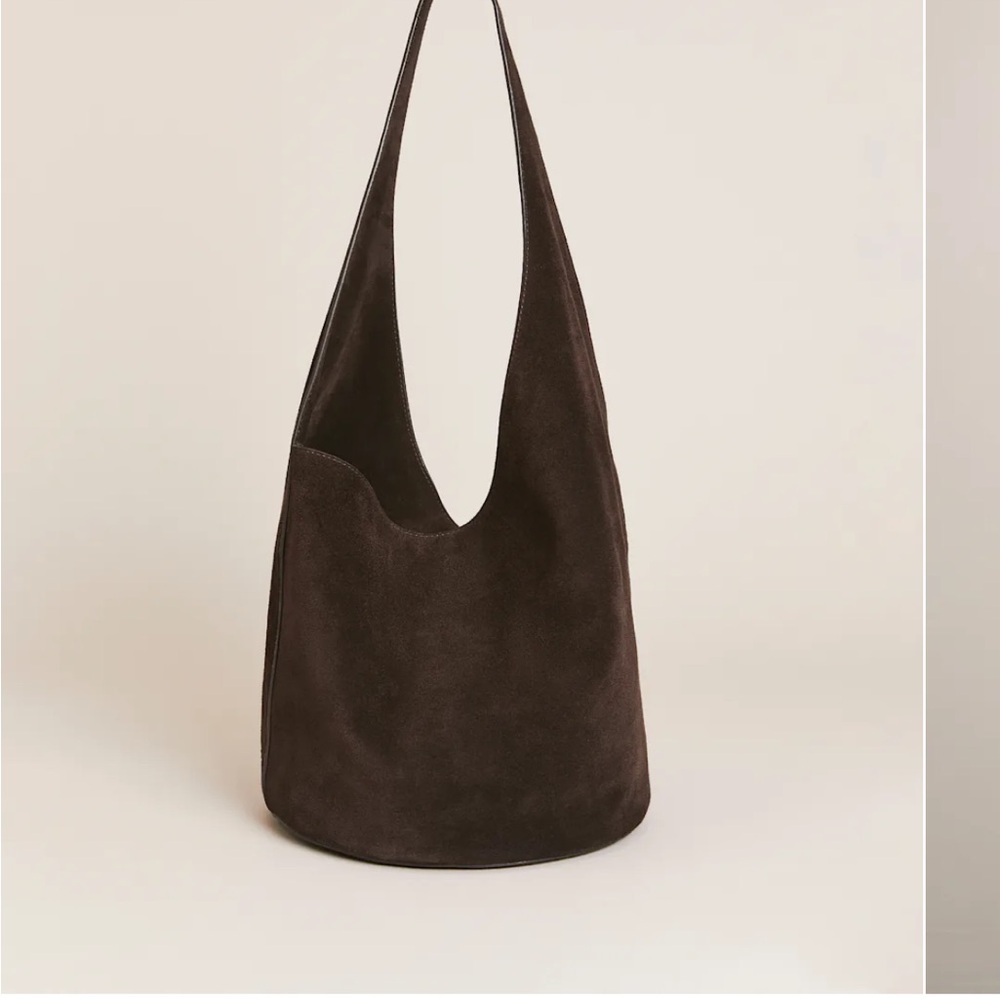 Reformation Silvana Brown Suede Hobo Bag